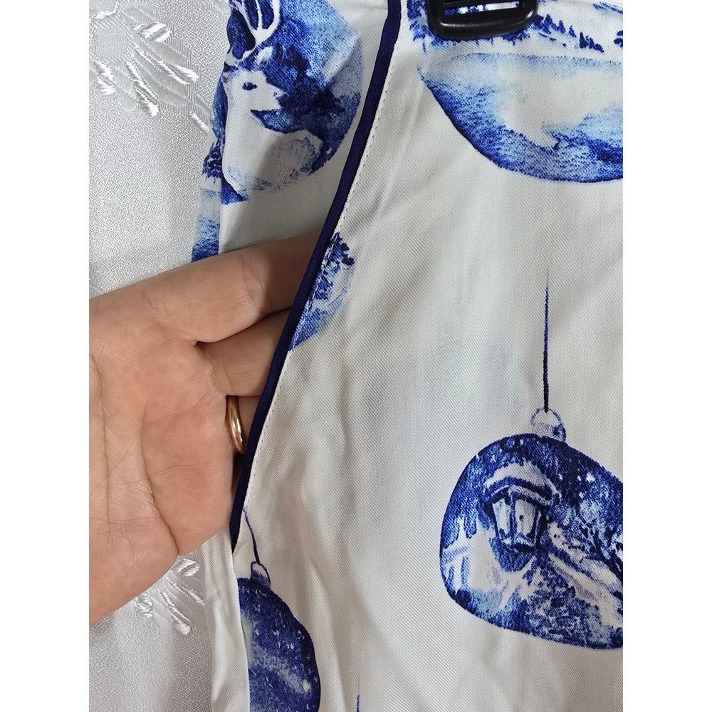 Cyberjammies Womens Blue White Christmas Ornament Pajama Pants Size 8 Medium NEW - Picture 9 of 12